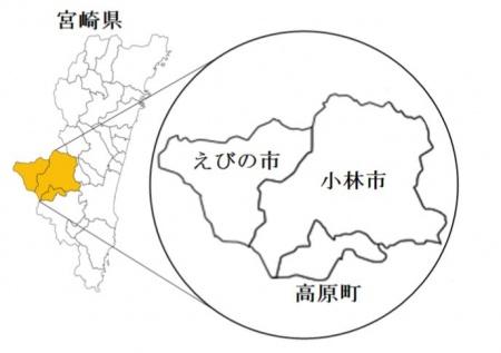 にしもろ定住自立圏構成市町の地図
