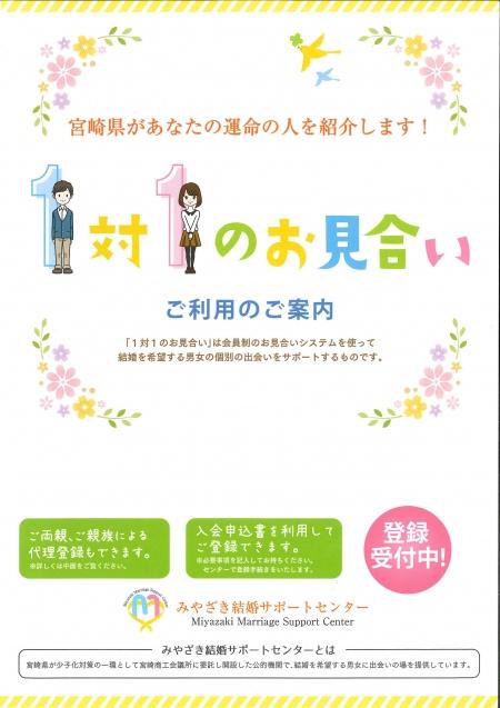 1対1のお見合い事業のポスター