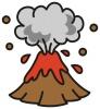 火山が噴火しているイラスト