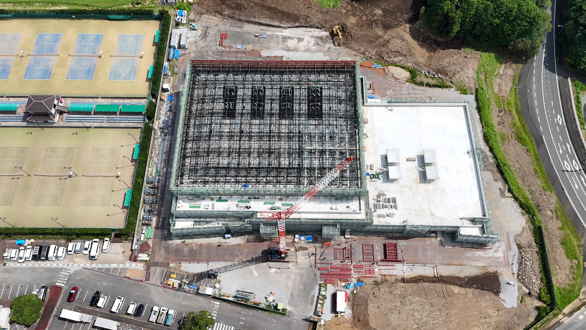 屋根トラス工事：近写