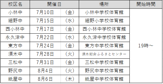 説明会日程について