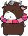 茶色い体毛とピンク色の首飾りをつけたマスコットキャラクターコスモ～のイメージ